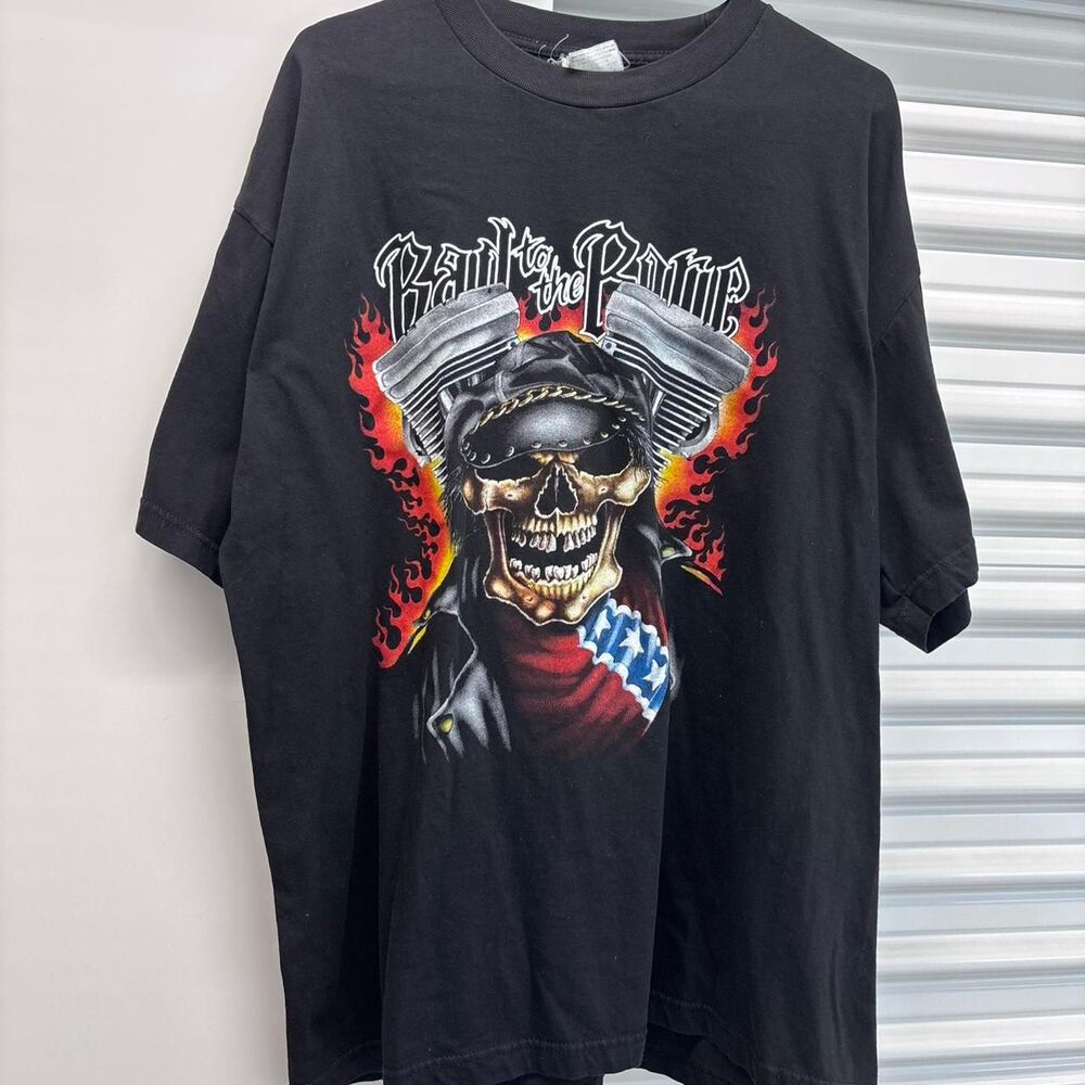 Vintage 1992 American thunder bad to the bone flame tee, size XXL, fits XL!